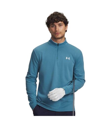 Mens Matchplay Quarter Zip Fleece Top Blue White Under Armour
