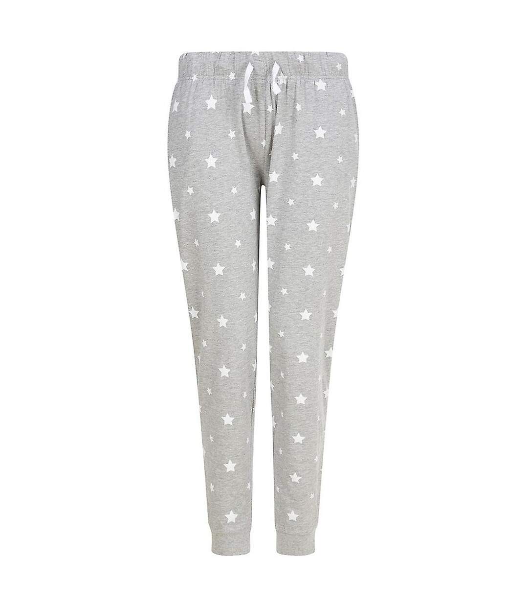 Pantalon de détente femme gris chiné / blanc SF-1