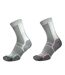 1000 Mile Womens/Ladies Trek Anatomical Recycled Socks (Pack of 2) (Silver/Blue/Pink)