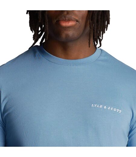 T-shirt Style Logo Brodé Homme Bleu Lyle & Scott