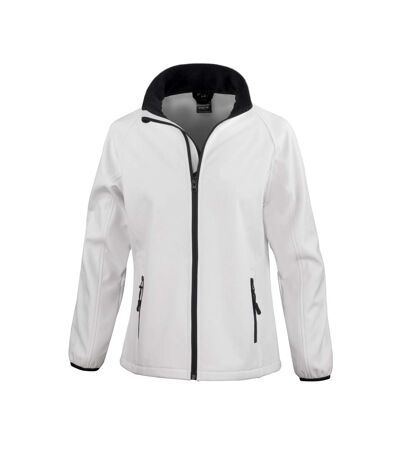 Result Core Womens/Ladies Printable Soft Shell Jacket (White/Black)