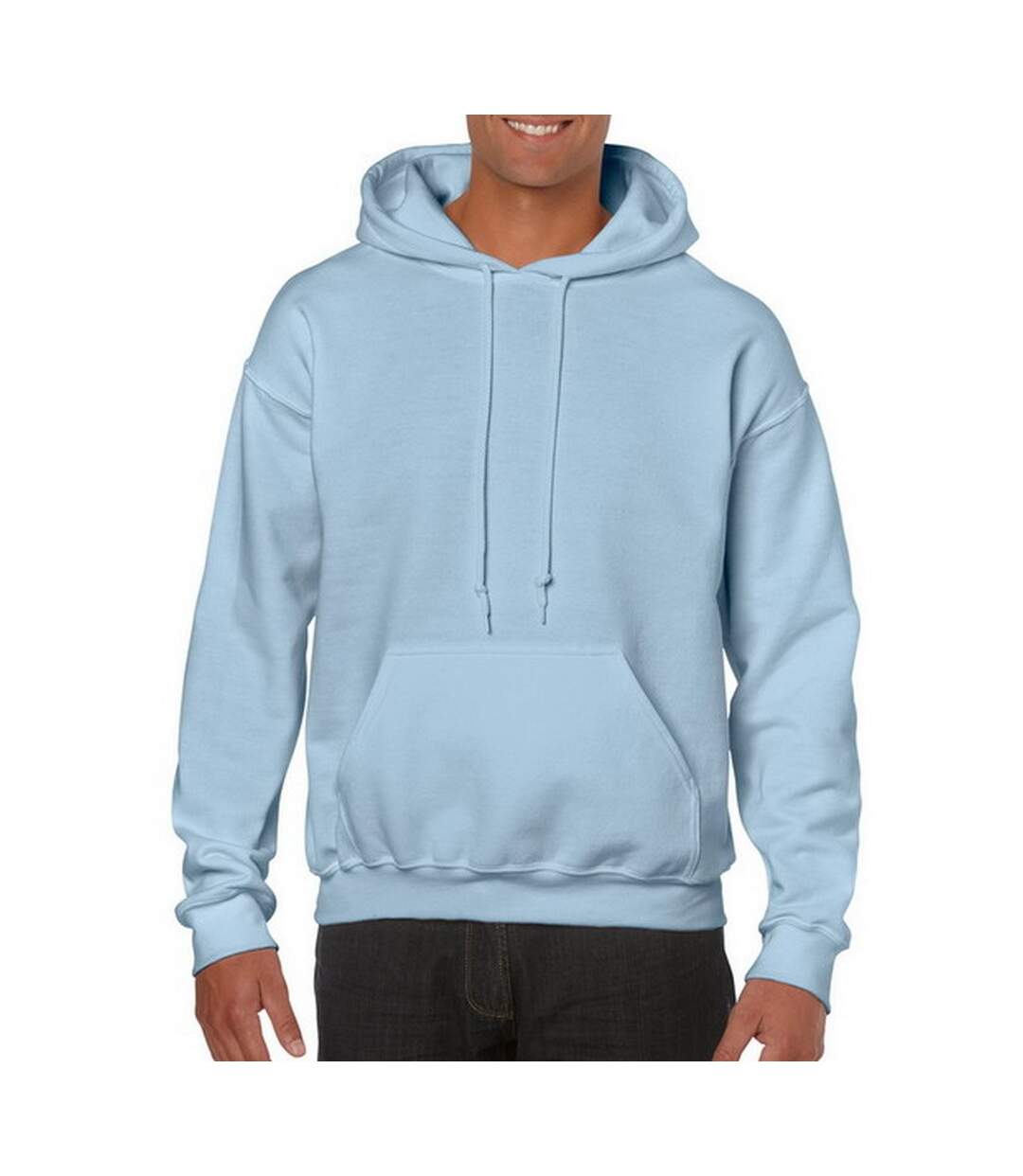 Sweatshirt à capuche unisexe bleu clair Gildan