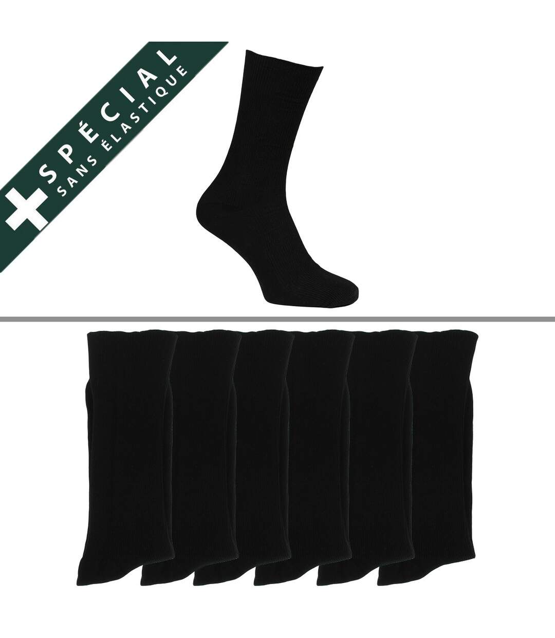 Chaussettes sans élastique homme lot de 6