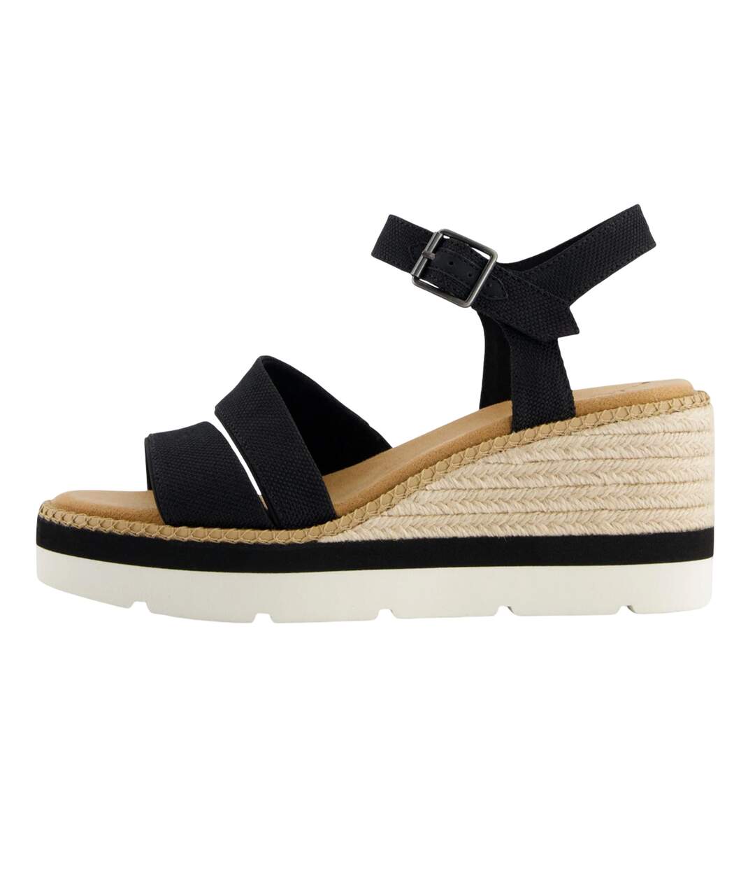 Womens/ladies Vegan Sandals Black Toms-4