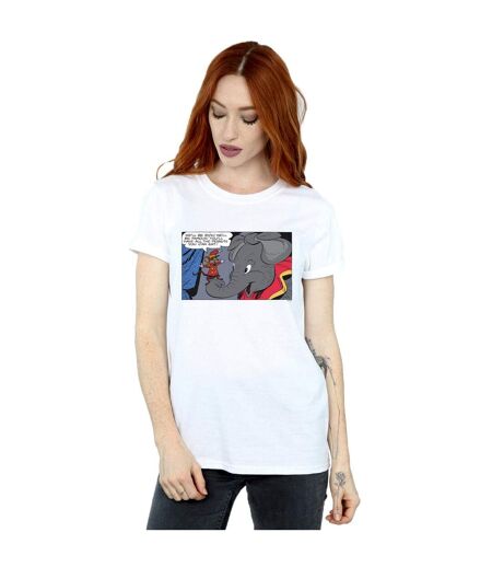 Disney Femme/Ladies Dumbo Rich And Famous Cotton Boyfriend T-Shirt (Blanc) - UTBI47965