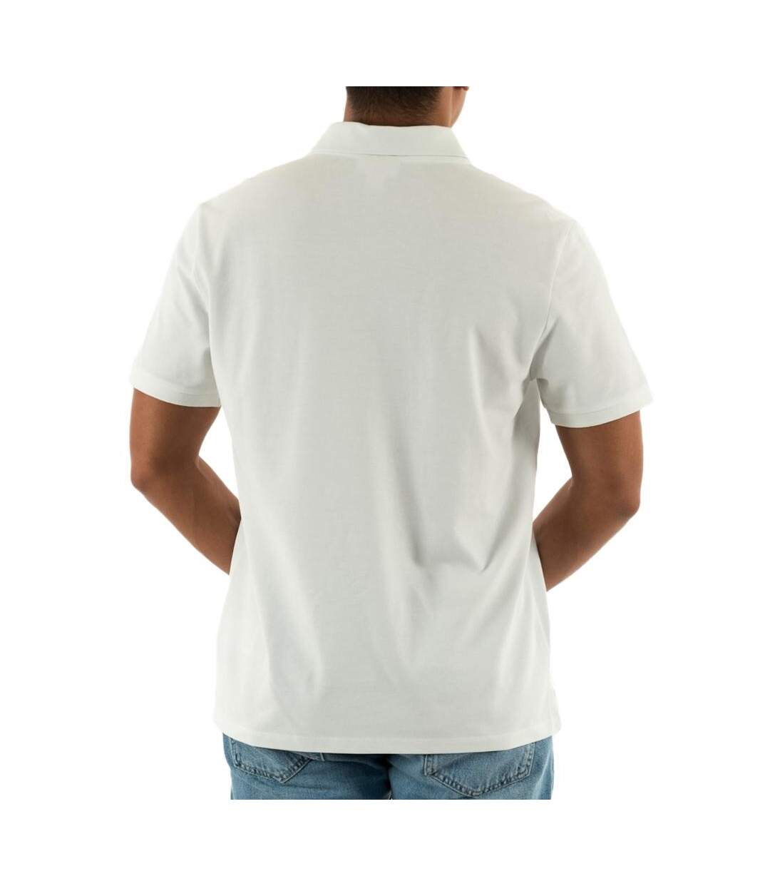 Polo blanc homme calvin klein jeans ss monogram pique-2