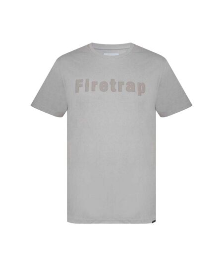 Mens Logo Cotton T-shirt White Stone Firetrap