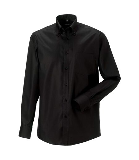 Chemise À Manches Longues Sans Repassage Homme Noir Russell