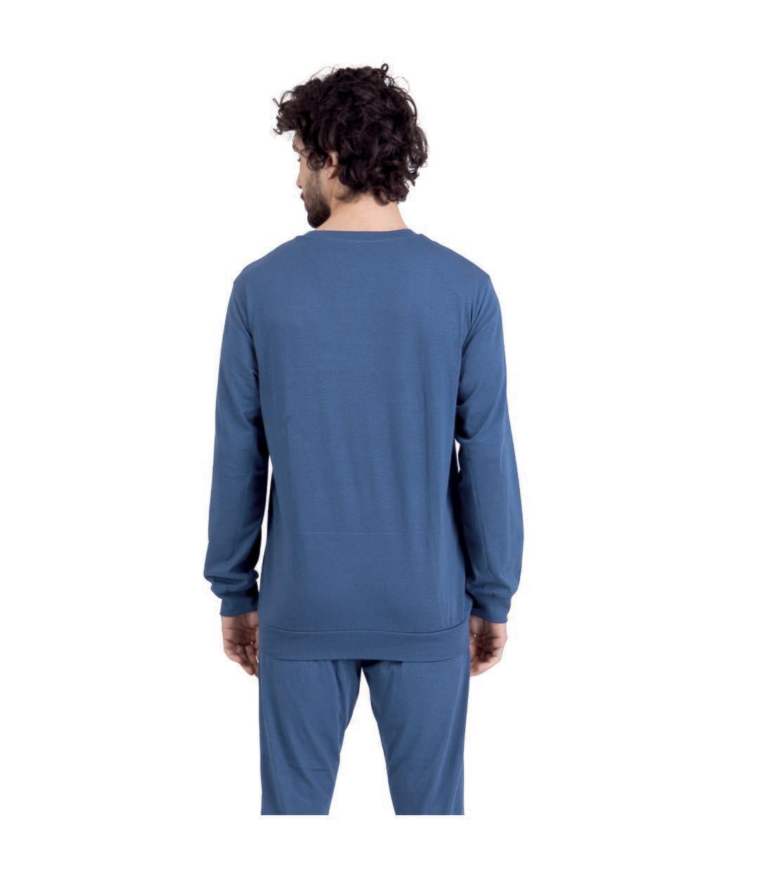 Pyjama long col rond homme Sportswear Athena-3