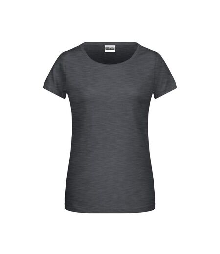 T-shirt Basic Femme Noir Chiné James And Nicholson