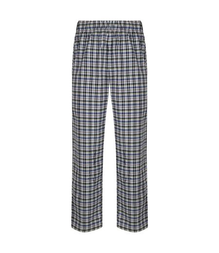 Mens tartan lounge pants white/multi check SF