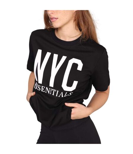 Womens/ladies Newyork Graphic Print T-shirt Black Blank Essentials