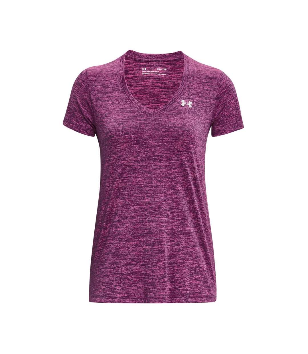 T-Shirt Violet femme Under Armour Twisted Tech - M-1