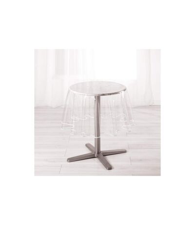 Nappe Ronde Cristal Garden 180cm Transparent & Blanc