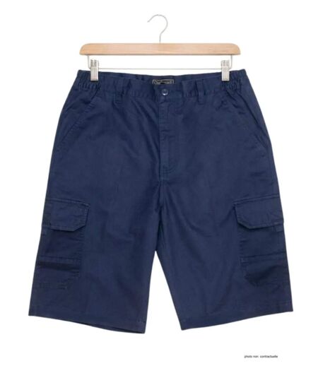 CHALLENGER INCA5 : Bermuda homme bleu marine en coton à taille élastiquée ultra-confortable