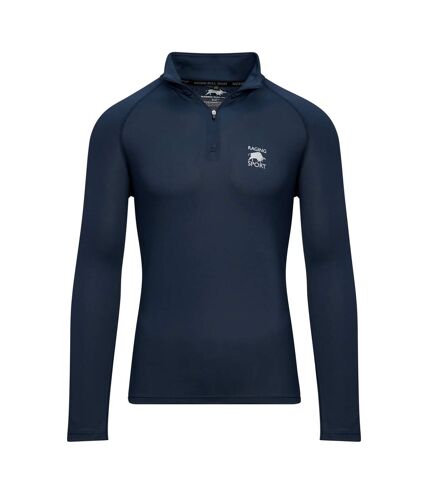 Mens performance quarter zip long-sleeved track top navy Raging Bull