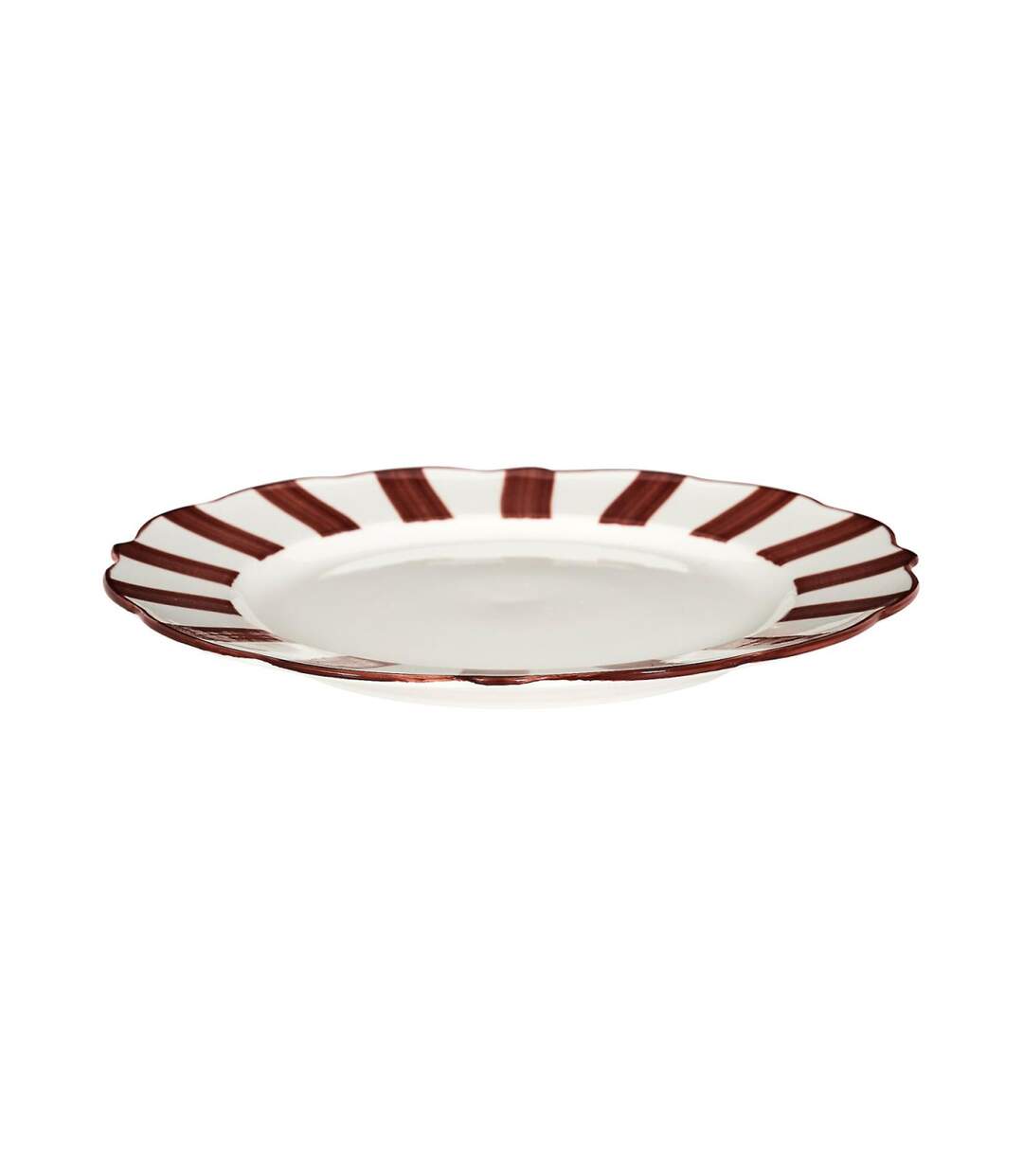 Lot de 6 Assiettes Plates Cleo 27cm Bordeaux & Blanc-2