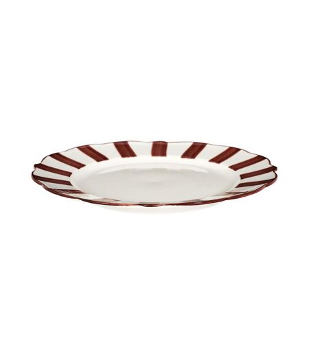 Lot de 6 Assiettes Plates Cleo 27cm Bordeaux & Blanc