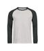 Mens Unlabeled Long-sleeved Baseball T-shirt Cement Dark Green Tee Jays-1