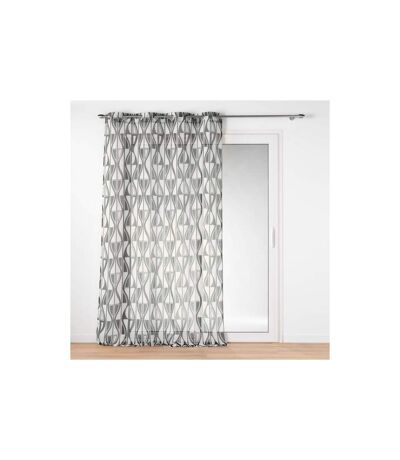 Rideau Voilage à Œillets Ikaris 140x240cm Noir & Blanc