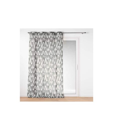 Rideau Voilage à Œillets Ikaris 140x240cm Noir & Blanc