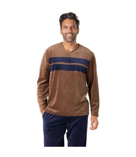 Pyjama long col V velours homme Eminence