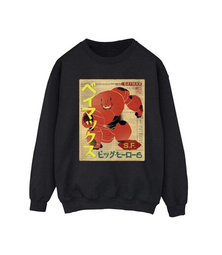 Disney - Sweat BIG HERO BAYMAX BAYMAX NEWSPAPER - Femme (Noir) - UTBI11394