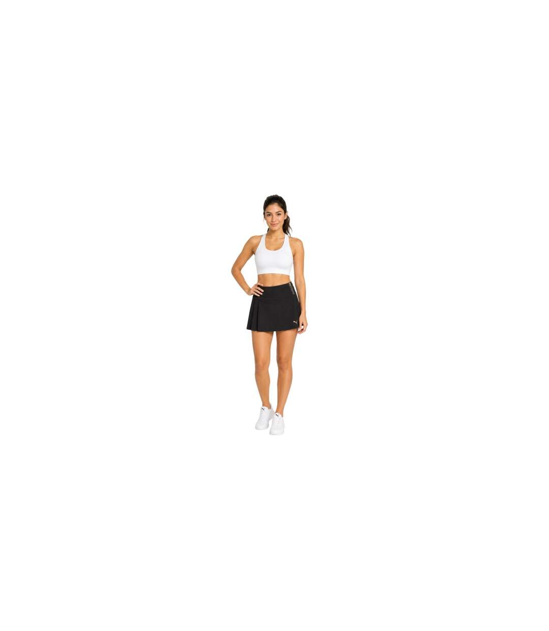 Womens/ladies Kilt Mini Skirt Black Puma-1