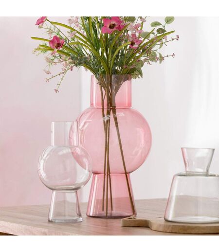 Vase Boule en Verre Pinky Perfect 22cm Transparent