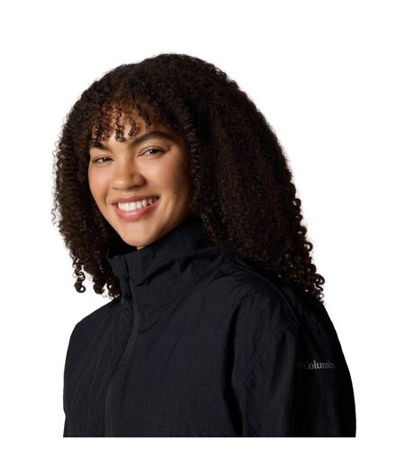 Womens/ladies Paracutie Plain Nylon Windbreaker Black Columbia