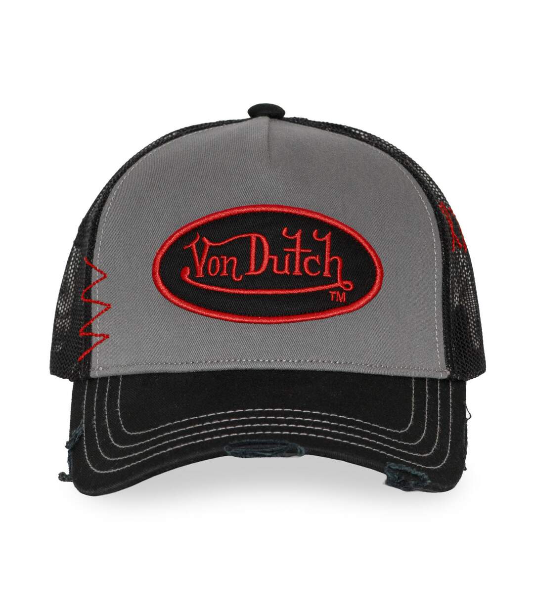 Casquette trucker avec filet effet usé avec filet et patch Used17 Vondutch-2