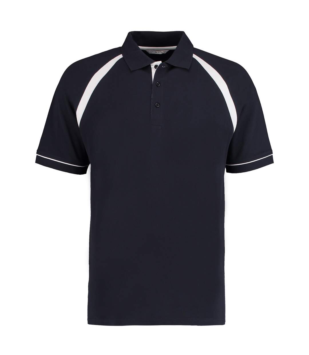 Oak hill polo à manches courtes homme bleu marine/blanc Kustom Kit-1