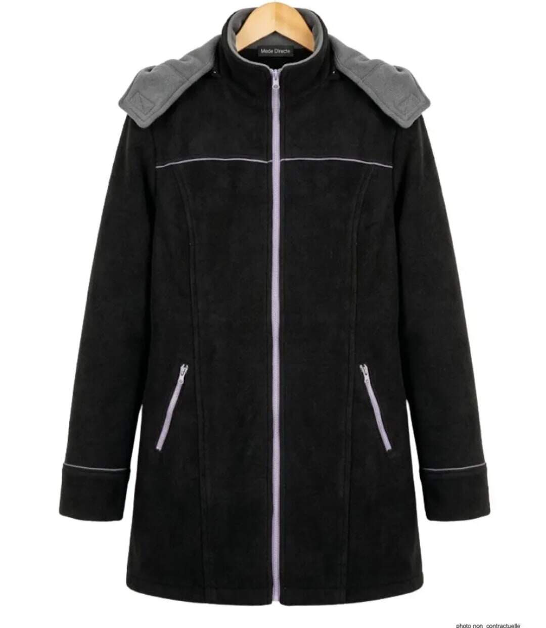 Manteau Caban Femme Tokyo4 Noir en Maille Contre-collée (Mayflower)-2