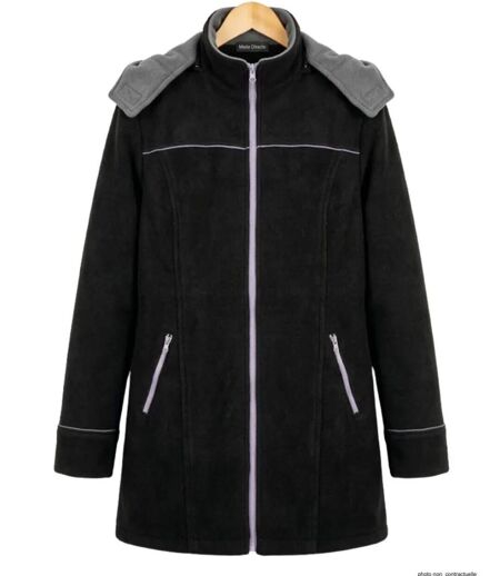 Manteau Caban Femme Tokyo4 Noir en Maille Contre-collée (Mayflower)