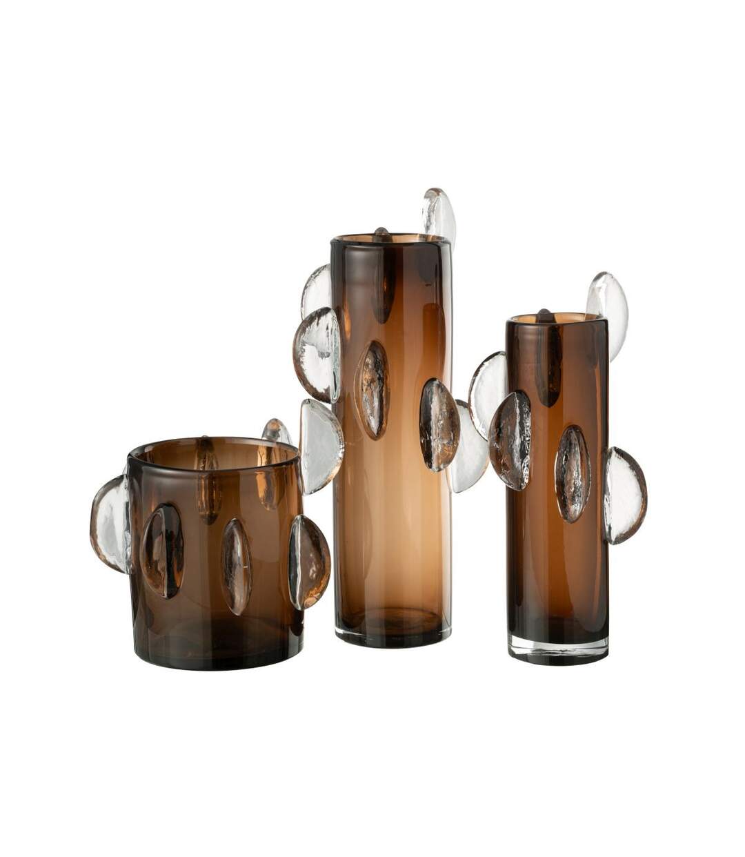 Vase Design en Verre Steggy 37cm Marron-2