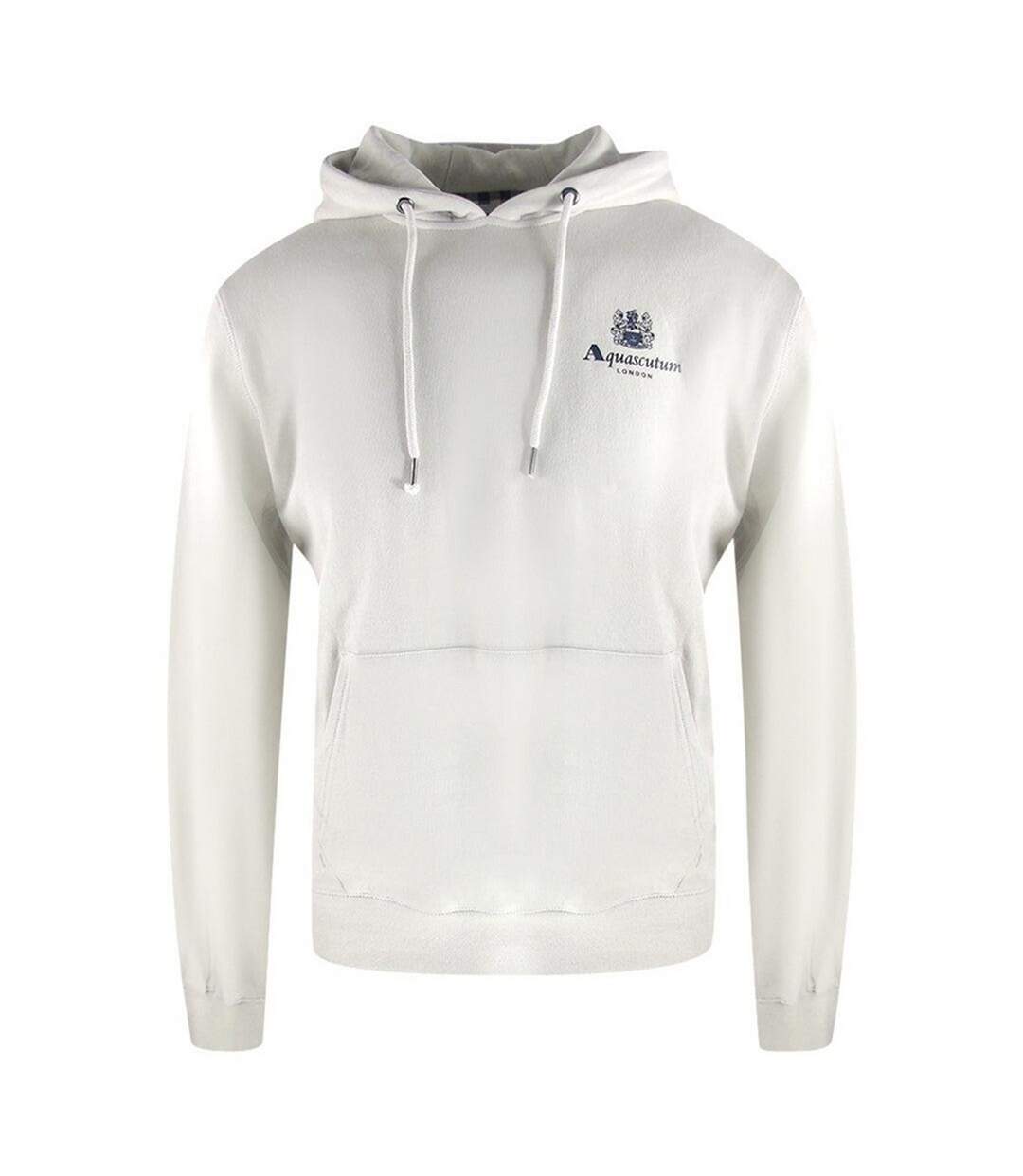 Sweat À Capuche Sport Motif/style Petit Logo Homme Blanc Aquascutum-1