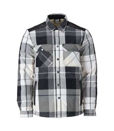 Mens Customised Checked Pile Shirt Stone Grey Mascot