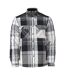 Mens Customised Checked Pile Shirt Stone Grey Mascot-1