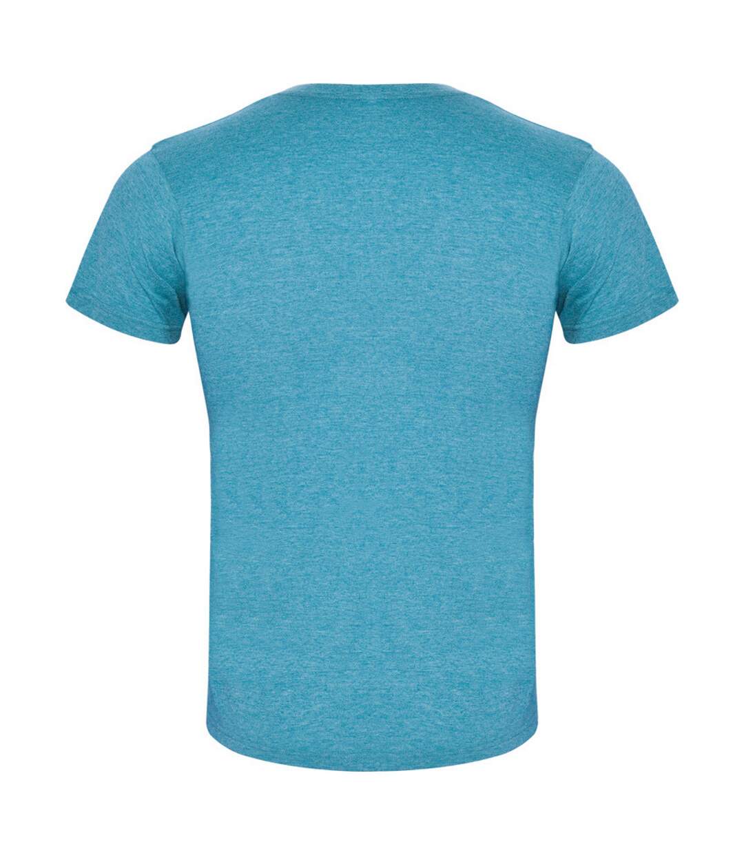 Mens Fox Heather Short-sleeved T-shirt Turquoise Heather Roly-2