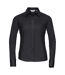 Russell Collection Ladies/Womens Long Sleeve Poly-Cotton Easy Care Fitted Poplin Shirt (Black) - UTBC1017