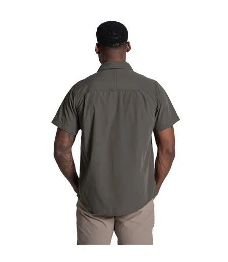 Chemise Unie Manches Courtes Kiwi Homme Kaki Foncé Craghoppers