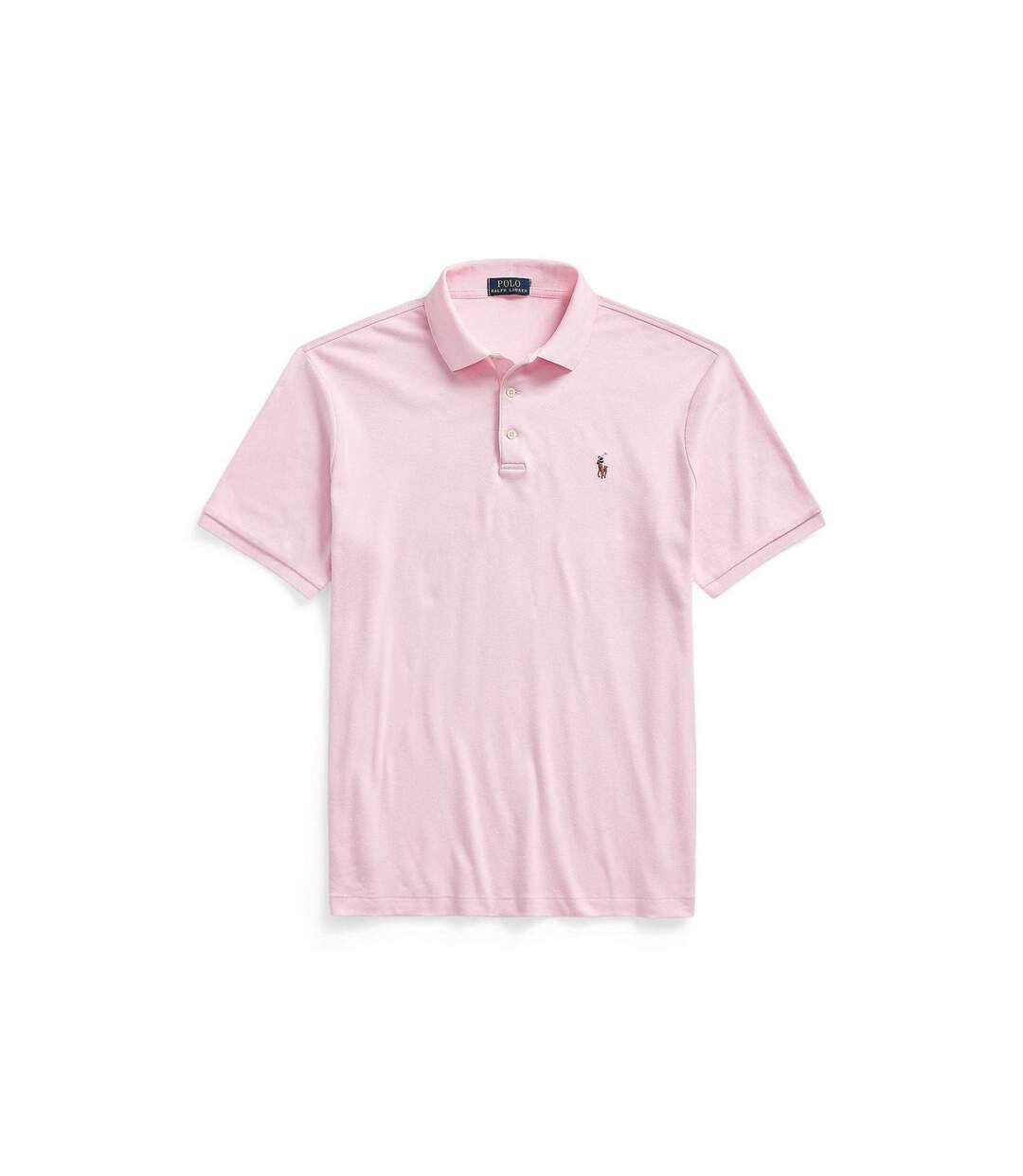 Mens Pima Cotton Slim Short-sleeved Polo Shirt Pink Ralph Lauren-1