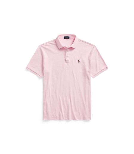 Mens Pima Cotton Slim Short-sleeved Polo Shirt Pink Ralph Lauren