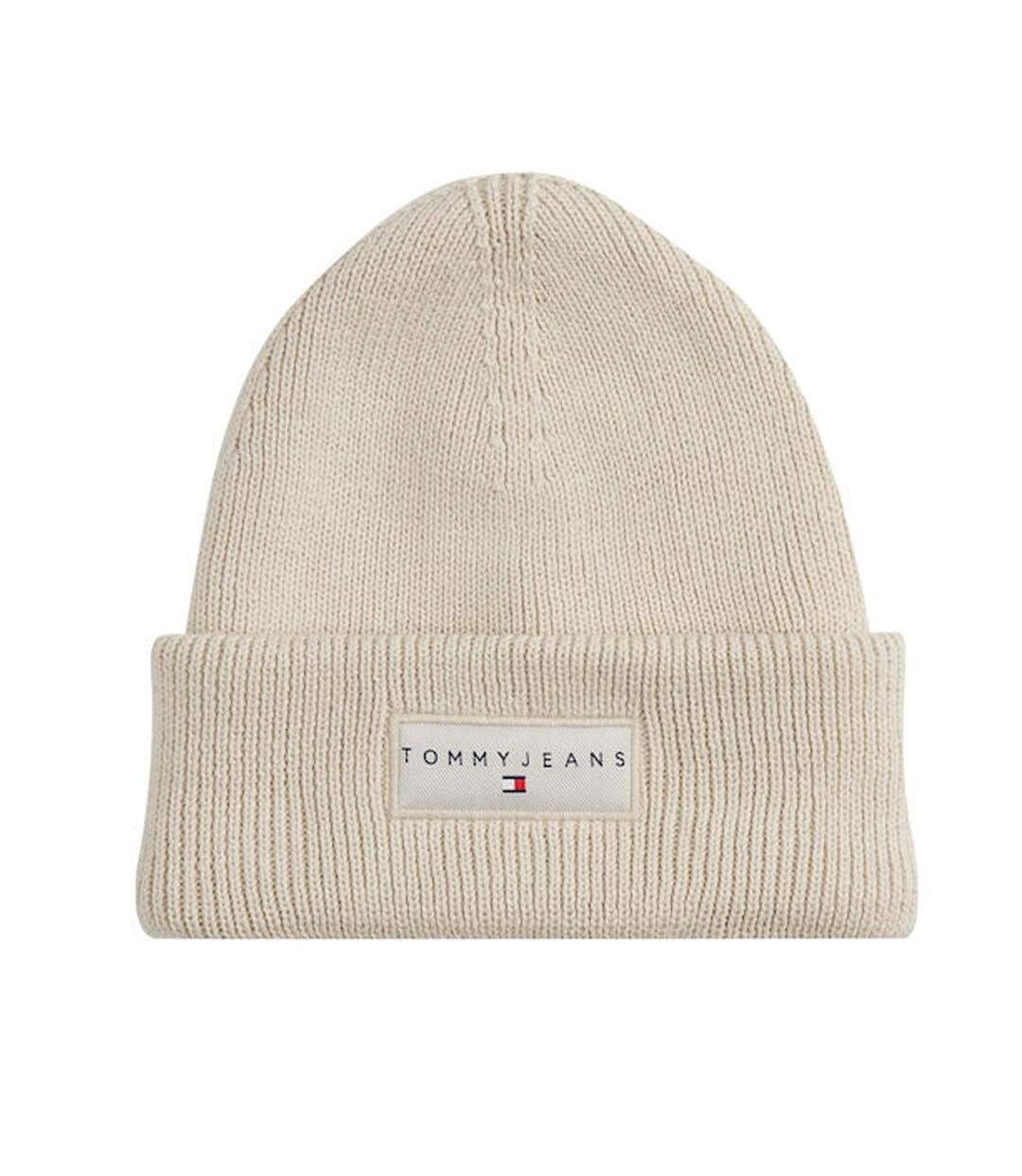 Bonnet beige mixte tommy hilfiger linear beanie-1