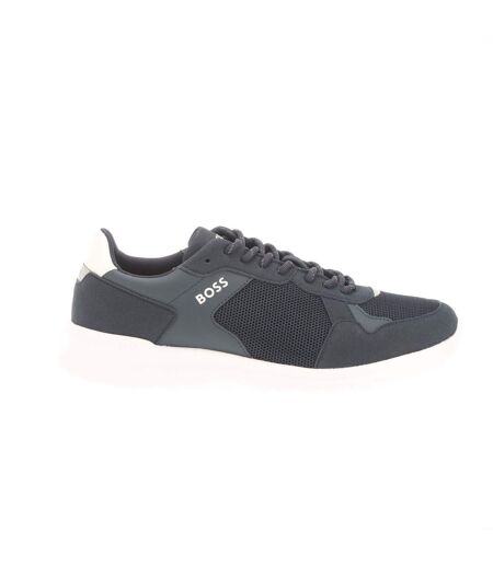 Mens Extreme Suede Running Trainers Dark Blue White Boss