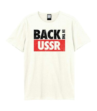 T-shirt Back In The Ussr Adulte Vieux Blanc Amplified