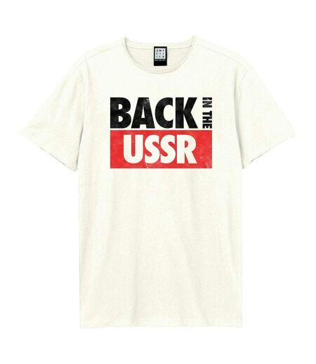 T-shirt Back In The Ussr Adulte Vieux Blanc Amplified