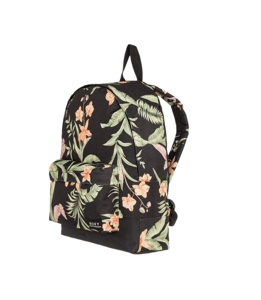 Sac à dos noir à fleurs femme roxy sugar baby - taille unique-1