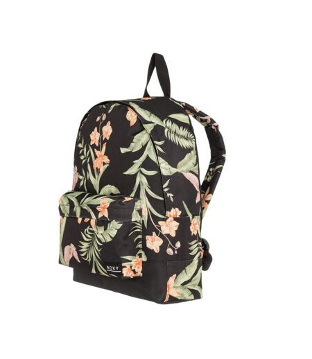 Sac à dos noir à fleurs femme roxy sugar baby - taille unique