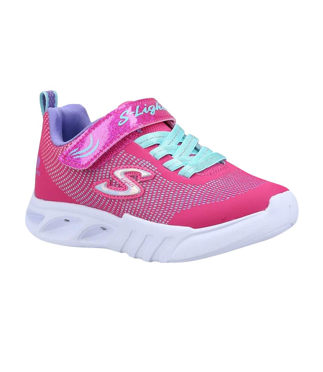 Baskets flicker flash fille rose / bleu / violet Skechers-1